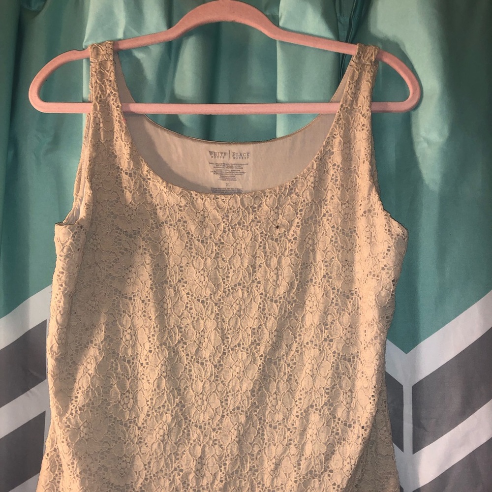 White house black market cream tank top